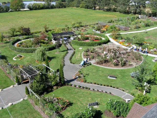 An aerial view of the gardens