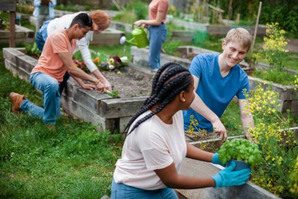Some of our lovely volunteers working in the gardens